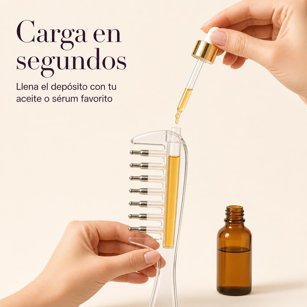 Cargando el depósito de Oleovita con un cuentagotas